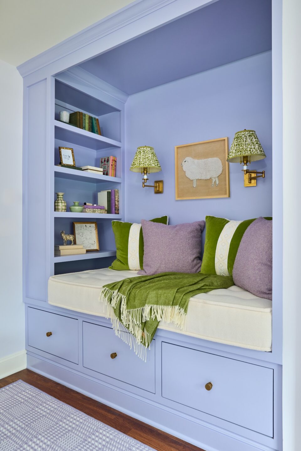 built in day bed lavender purple custom built in