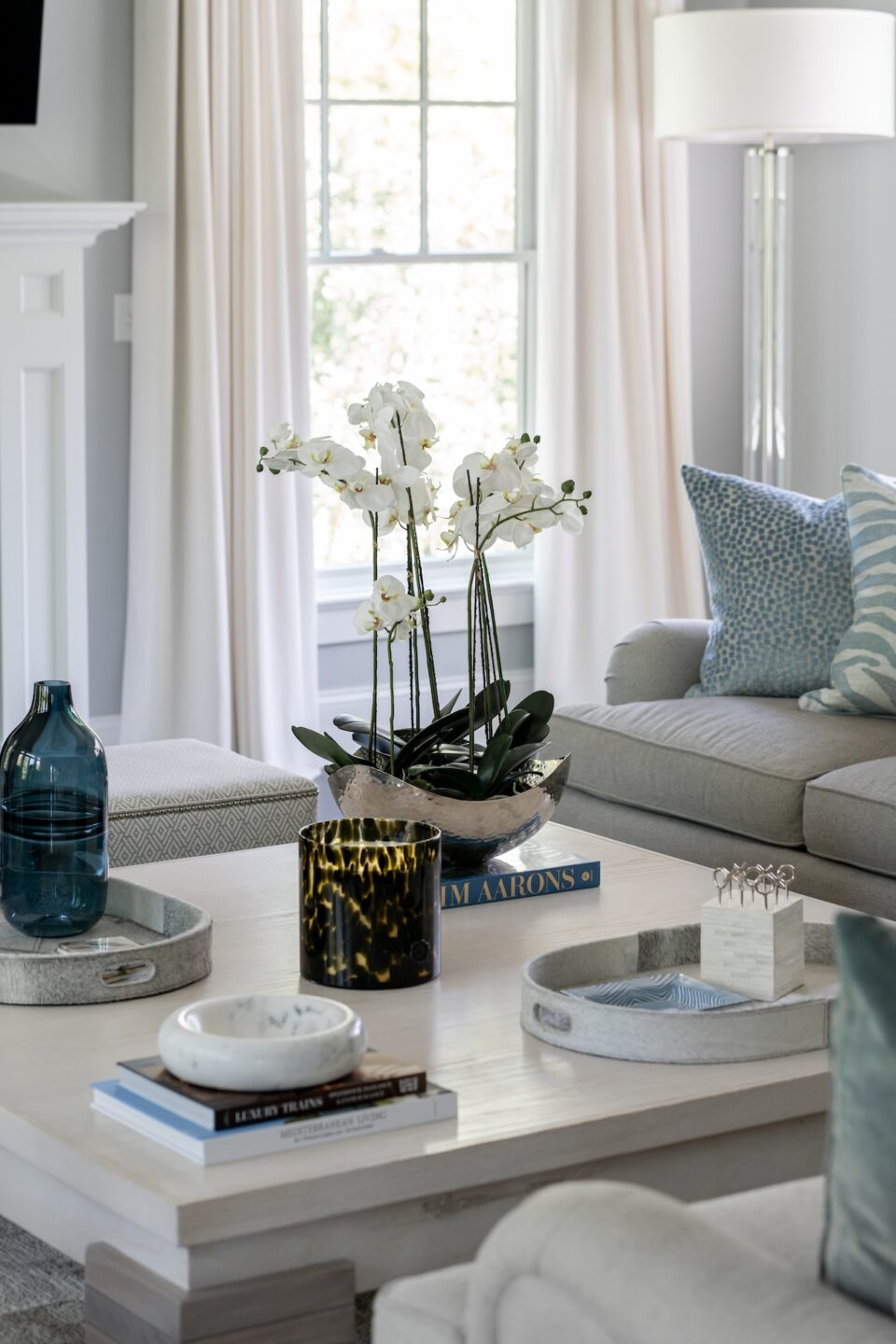 Coffee Table Vignette Books Orchid