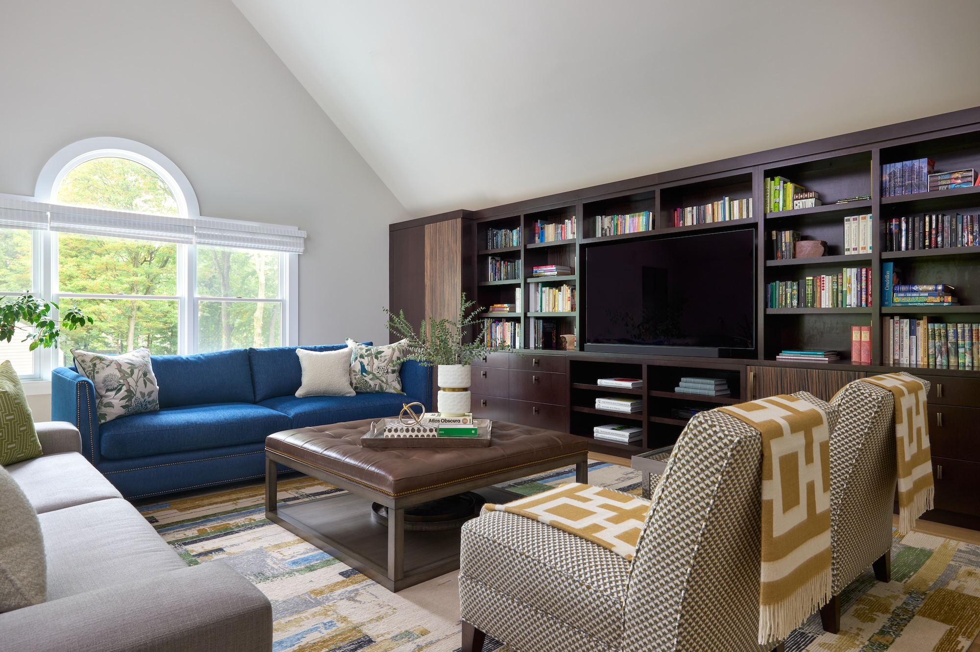 living room with built in entertainment