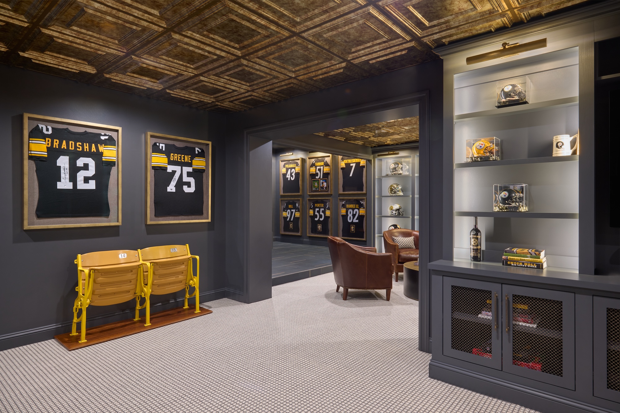 Man Cave Steelers Finished Basement Design