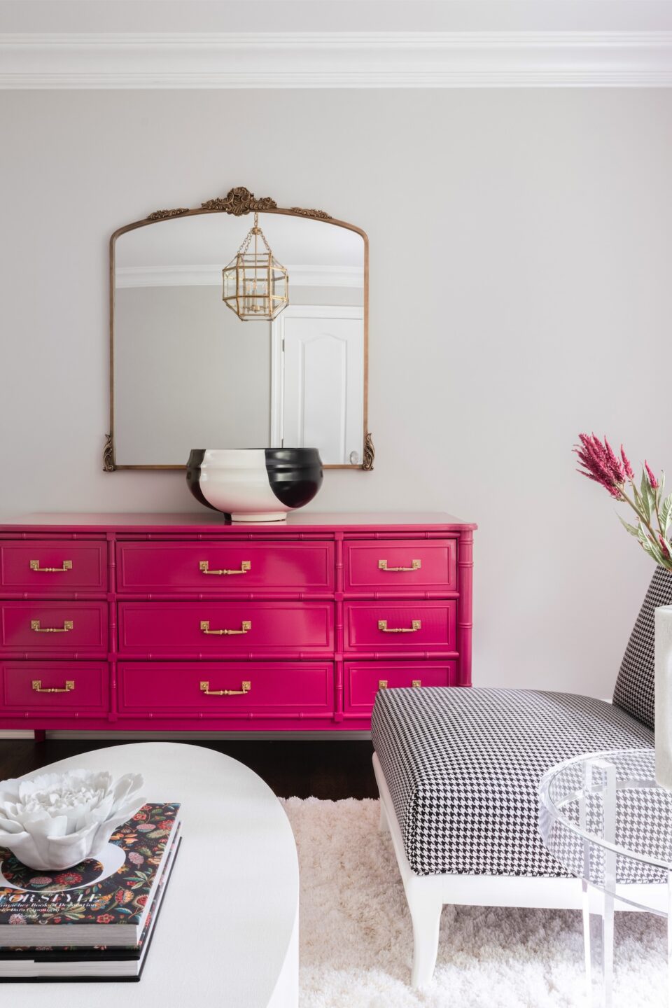 Pink Dresser In Home Office Mahwah Nj