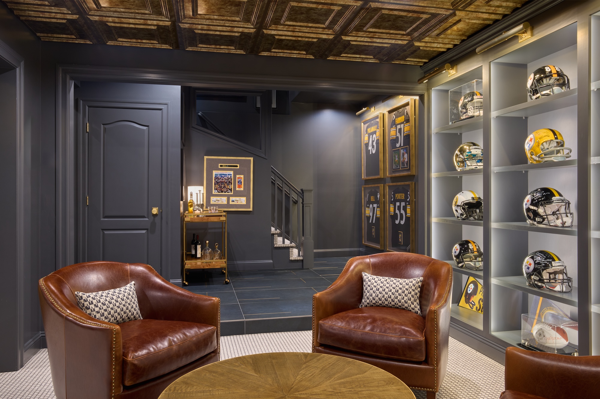 Steelers Memoribilia Basement Interior Design